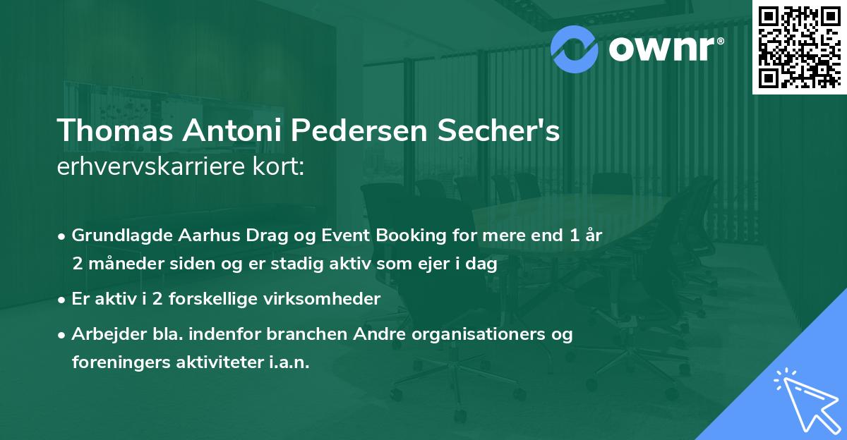 Thomas Antoni Pedersen Secher's erhvervskarriere kort