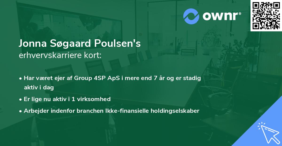 Jonna Søgaard Poulsen's erhvervskarriere kort