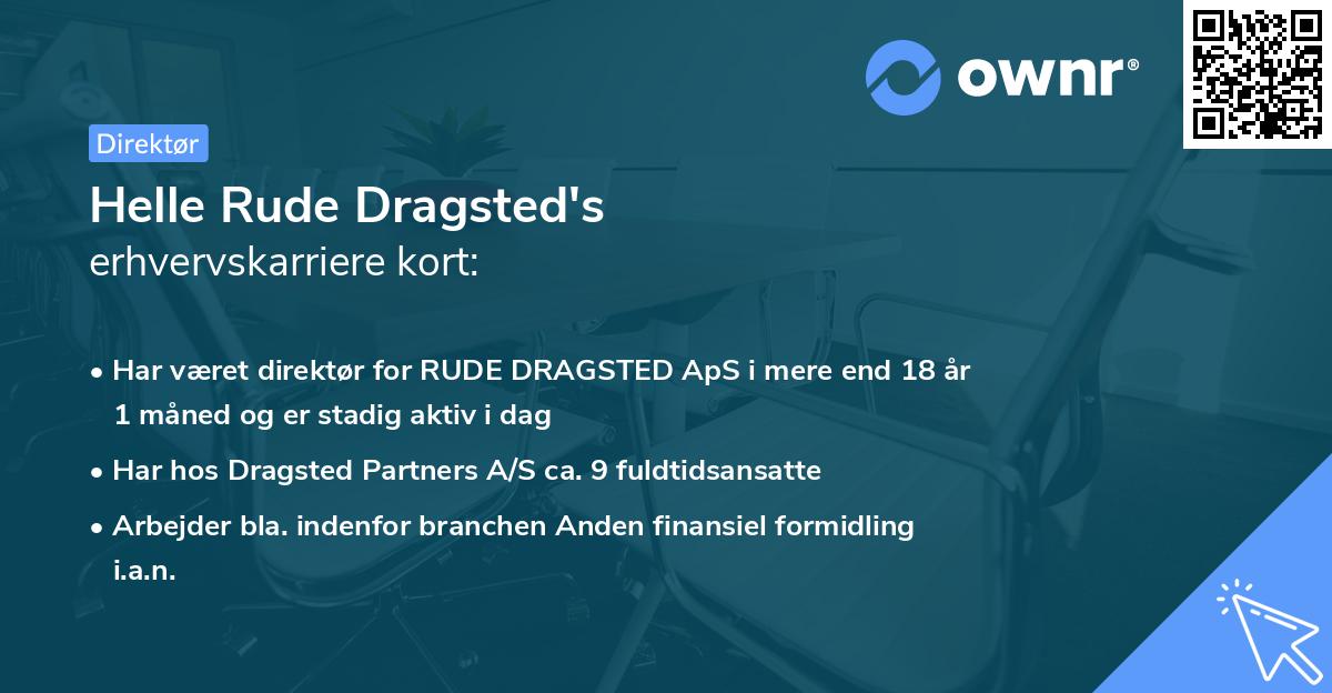 Helle Rude Dragsted's erhvervskarriere kort