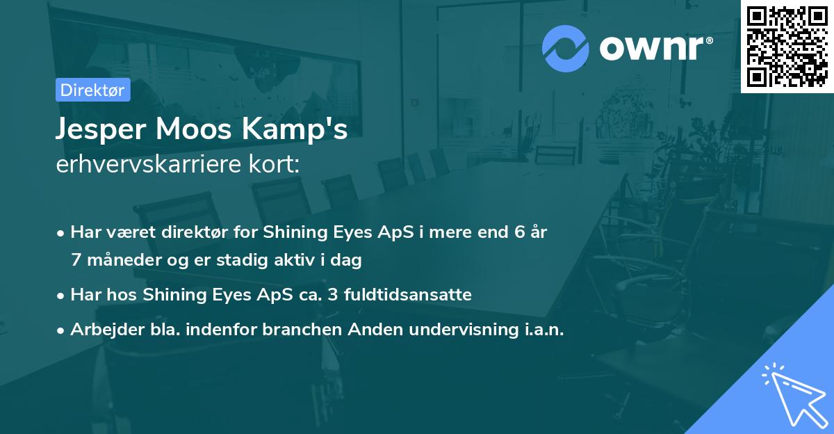 Jesper Moos Kamp's erhvervskarriere kort