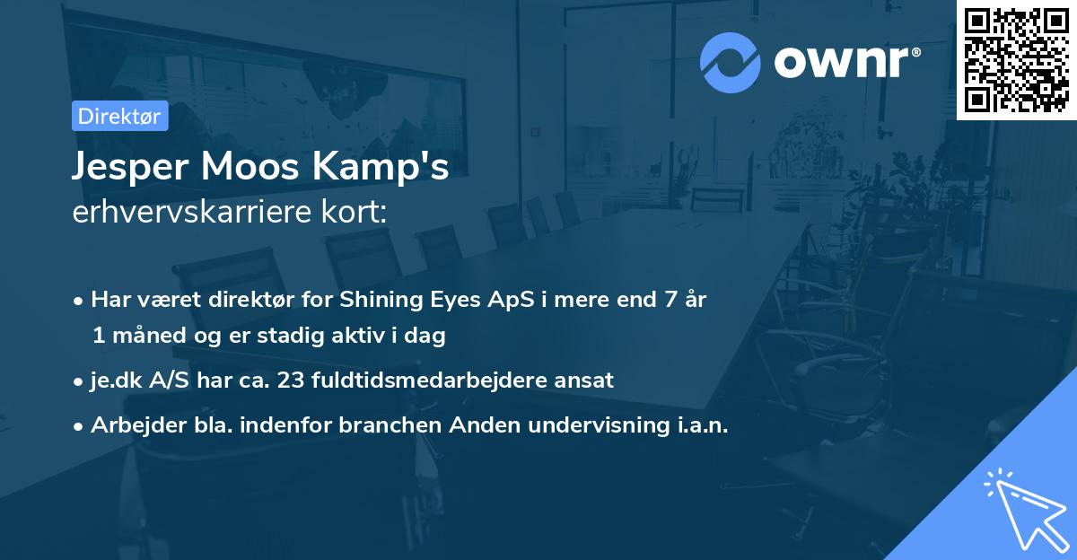 Jesper Moos Kamp's erhvervskarriere kort