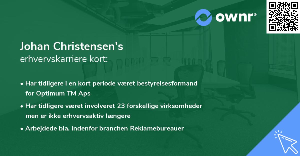 Johan Christensen's erhvervskarriere kort