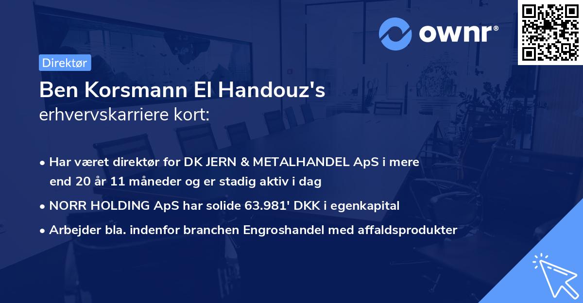 Ben Korsmann El Handouz's erhvervskarriere kort