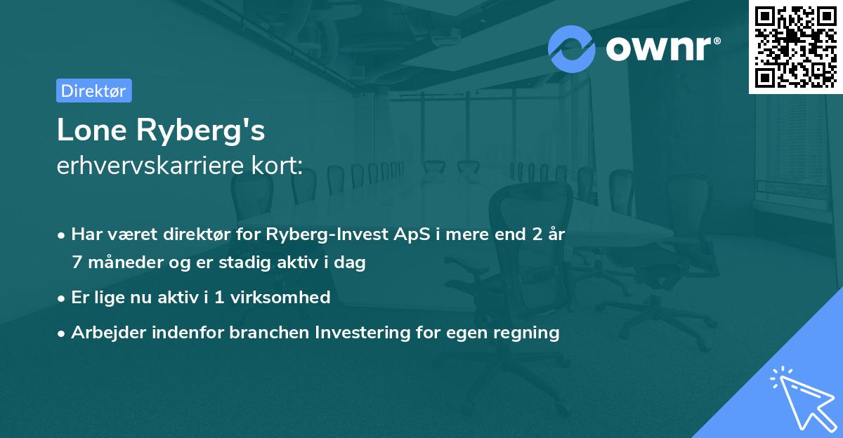 Lone Ryberg's erhvervskarriere kort