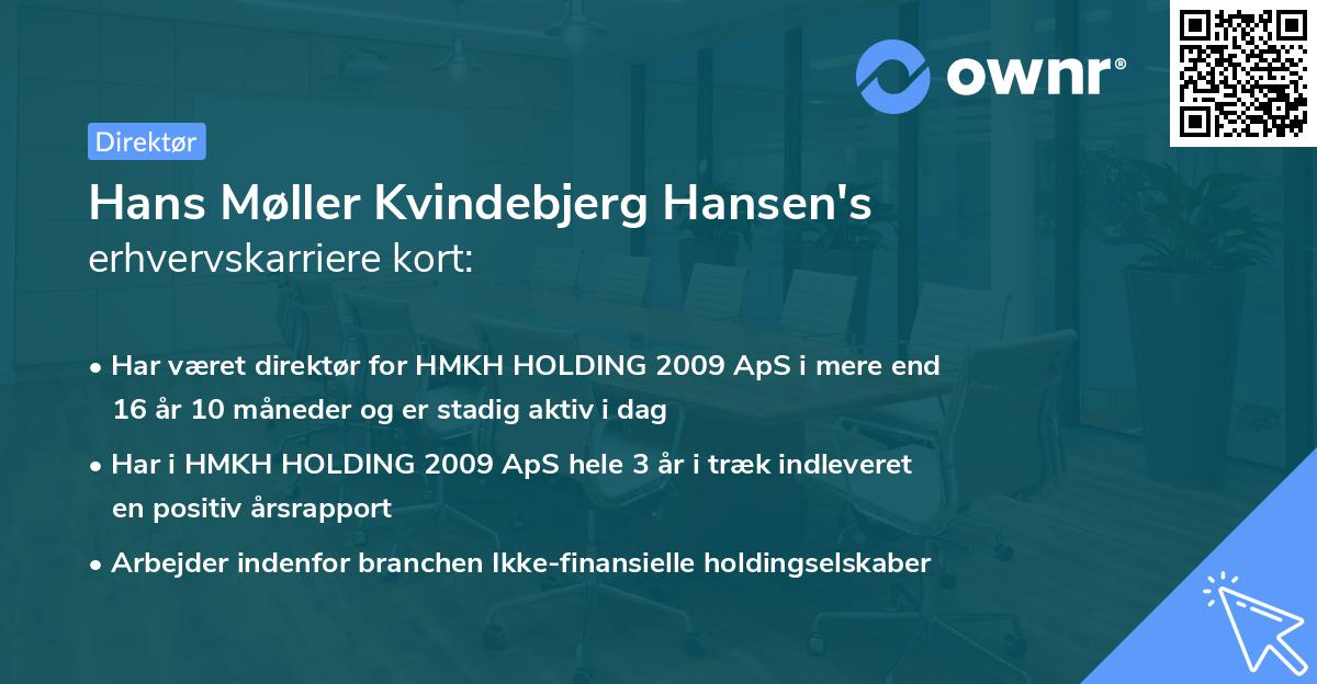 Hans Møller Kvindebjerg Hansen's erhvervskarriere kort