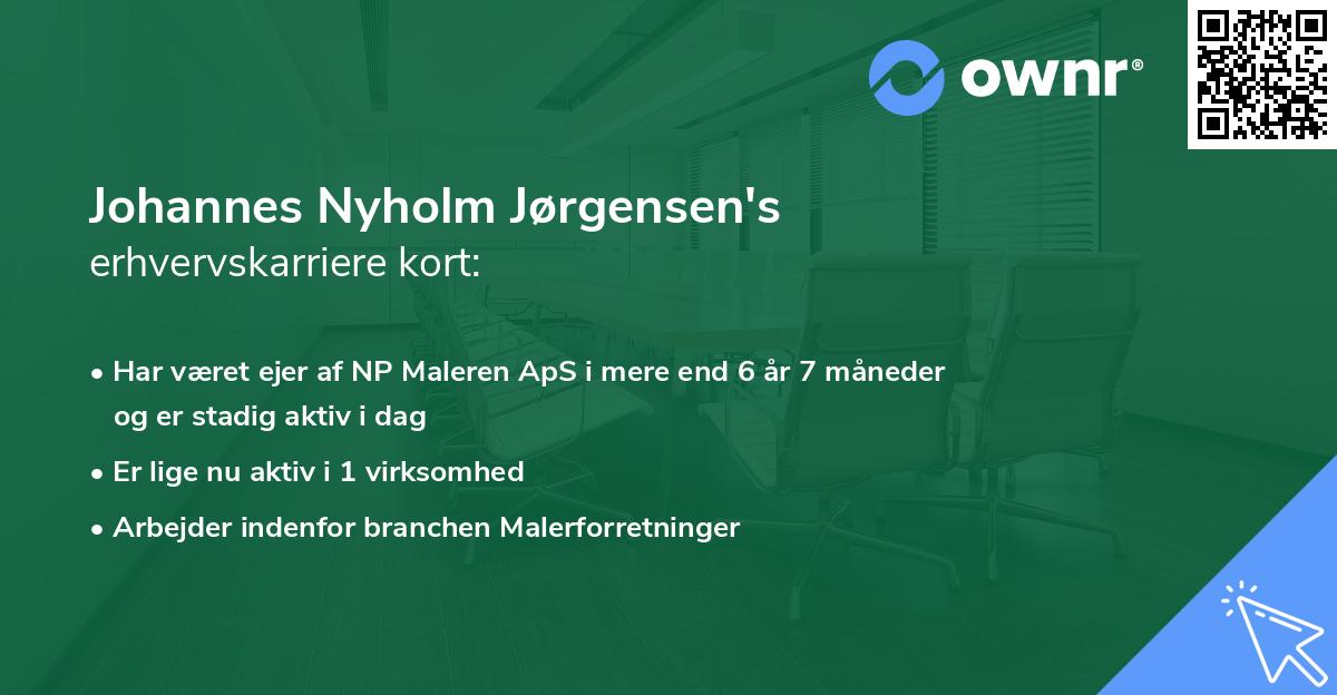 Johannes Nyholm Jørgensen's erhvervskarriere kort