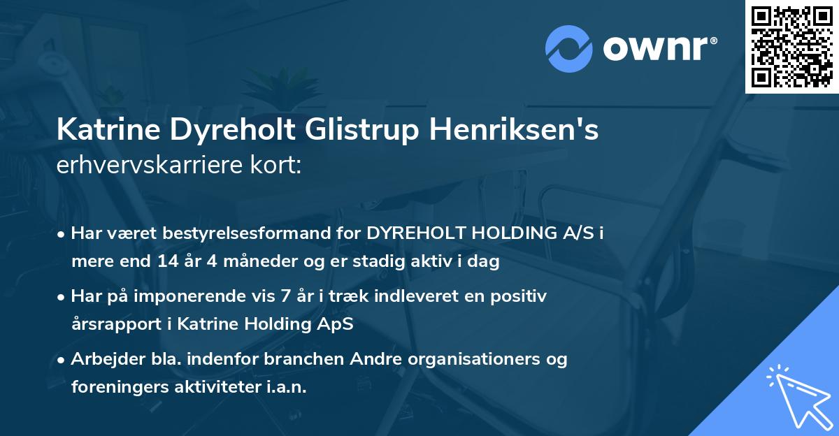 Katrine Dyreholt Glistrup Henriksen's erhvervskarriere kort