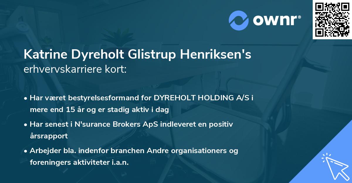 Katrine Dyreholt Glistrup Henriksen's erhvervskarriere kort