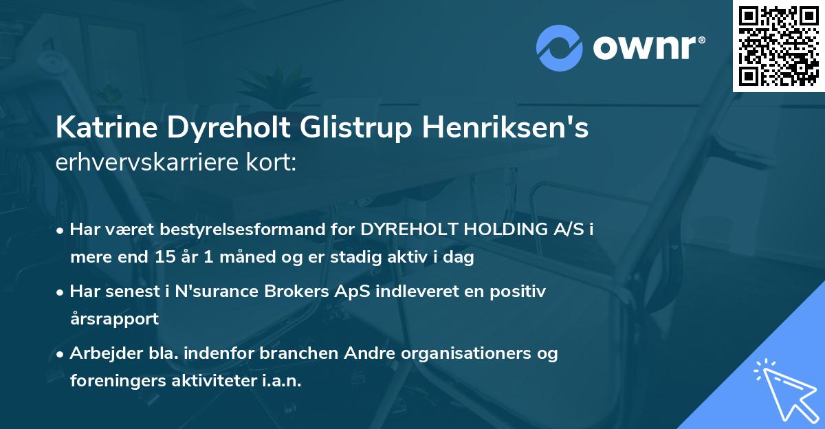 Katrine Dyreholt Glistrup Henriksen's erhvervskarriere kort
