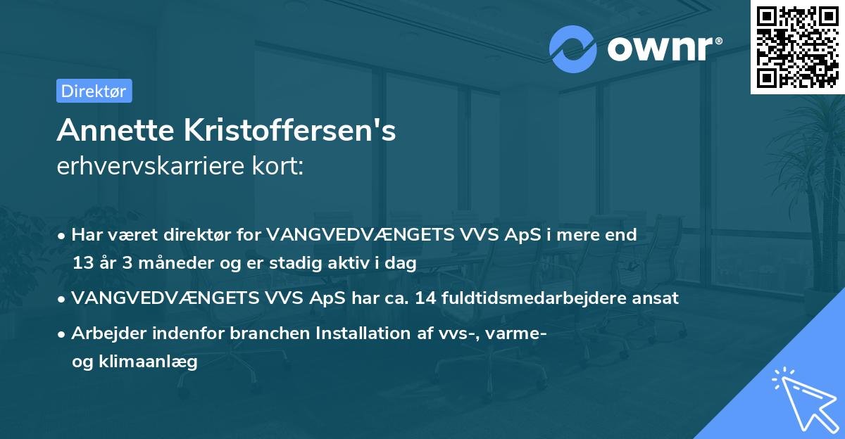 Annette Kristoffersen's erhvervskarriere kort