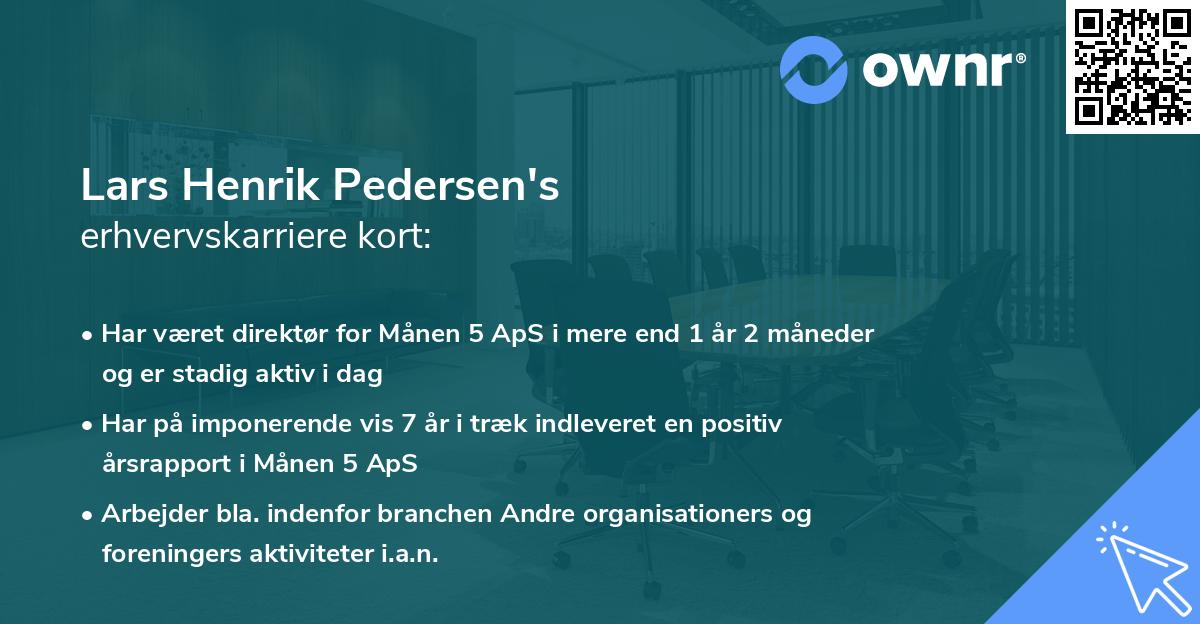 Lars Henrik Pedersen's erhvervskarriere kort