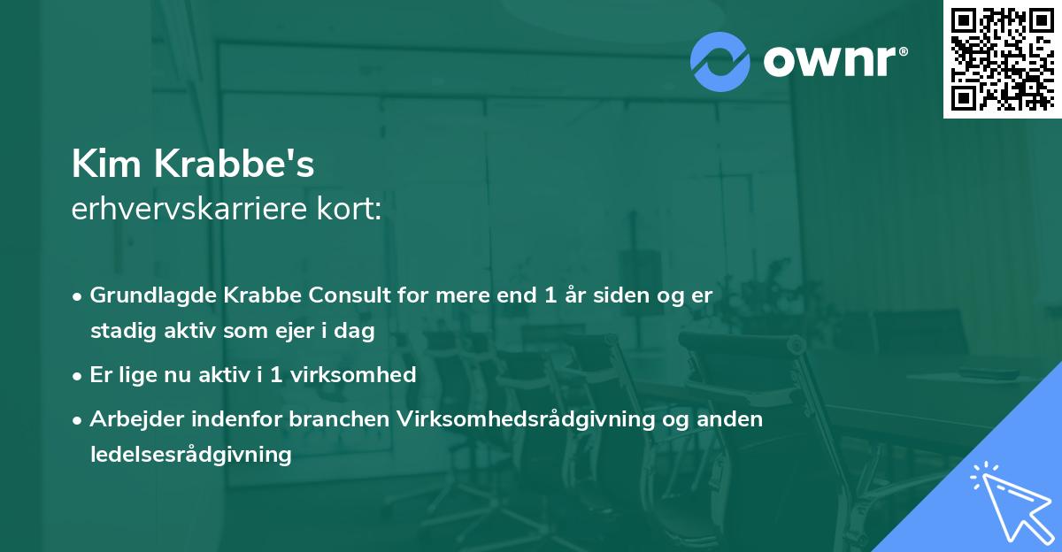 Kim Krabbe's erhvervskarriere kort