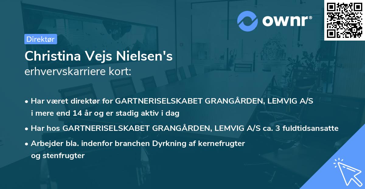 Christina Vejs Nielsen's erhvervskarriere kort