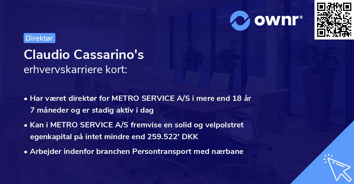 Claudio Cassarino's erhvervskarriere kort