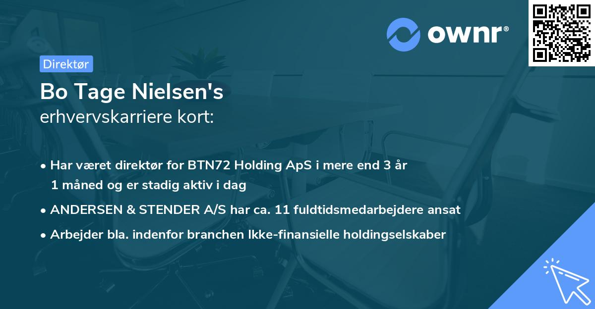 Bo Tage Nielsen's erhvervskarriere kort