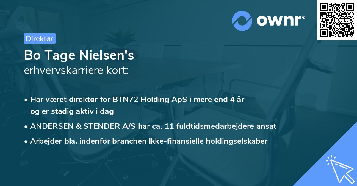 Bo Tage Nielsen's erhvervskarriere kort