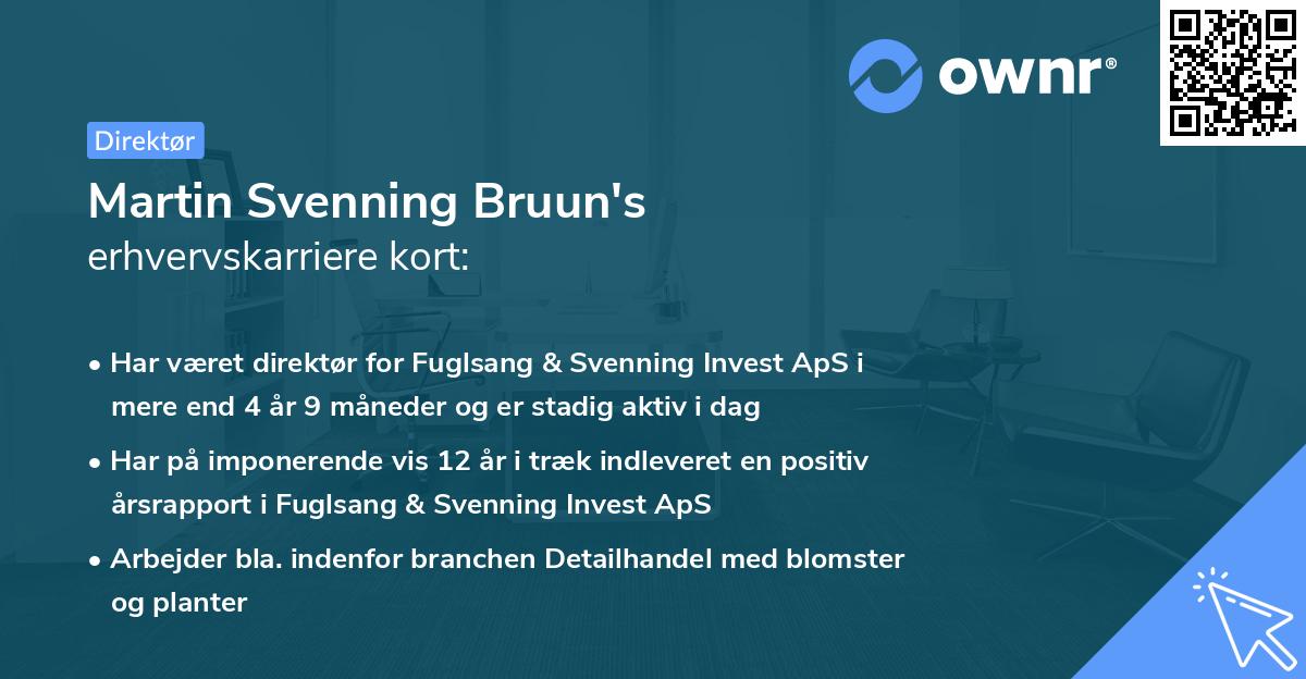 Martin Svenning Bruun's erhvervskarriere kort