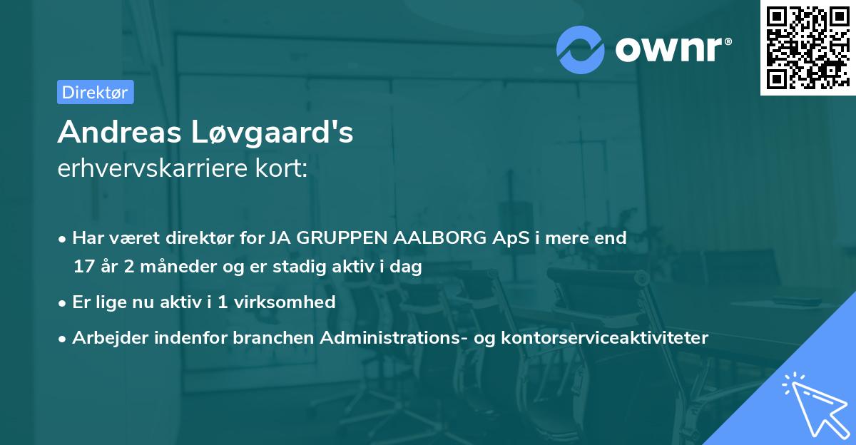 Andreas Løvgaard's erhvervskarriere kort