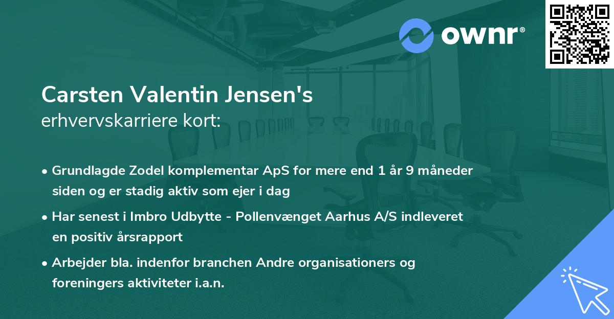 Carsten Valentin Jensen's erhvervskarriere kort