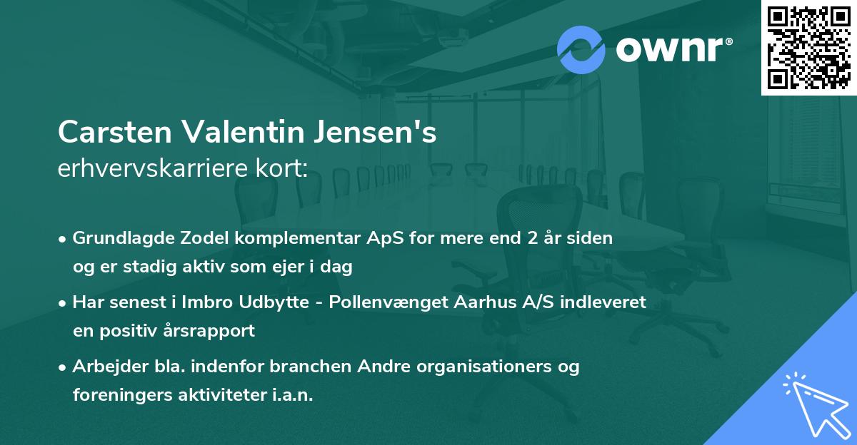 Carsten Valentin Jensen's erhvervskarriere kort