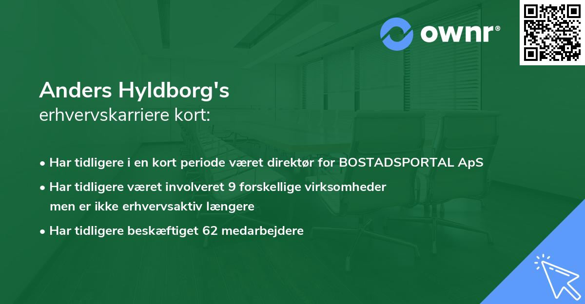 Anders Hyldborg's erhvervskarriere kort
