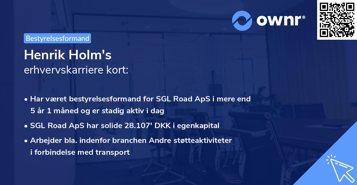 Henrik Holm's erhvervskarriere kort