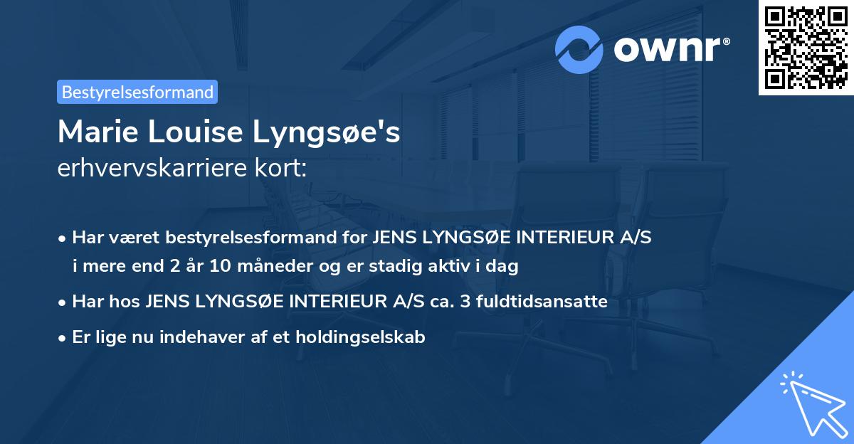 Marie Louise Lyngsøe's erhvervskarriere kort