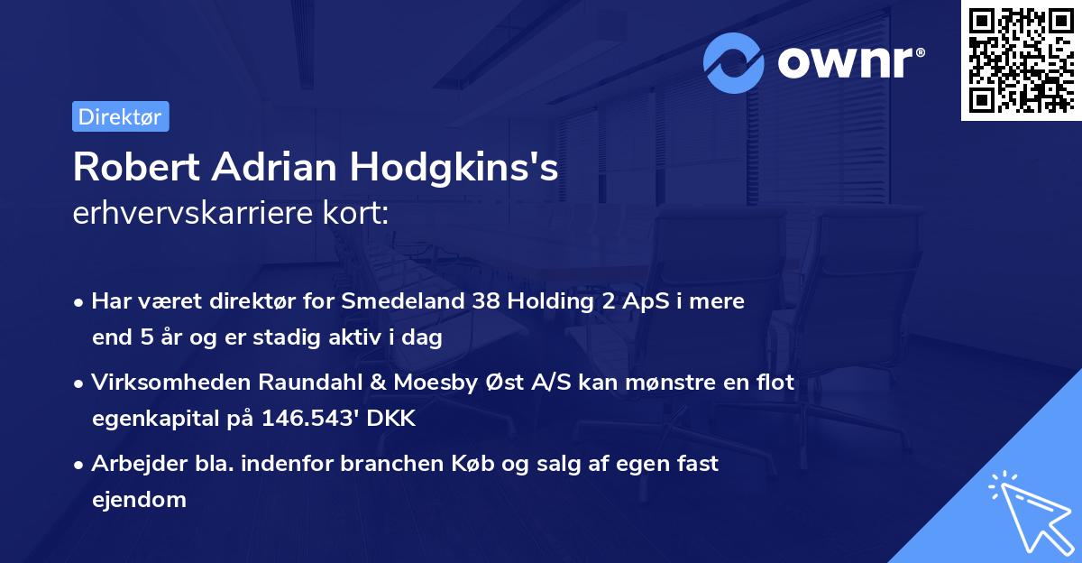 Robert Adrian Hodgkins's erhvervskarriere kort