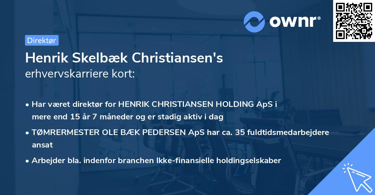 Henrik Skelbæk Christiansen's erhvervskarriere kort