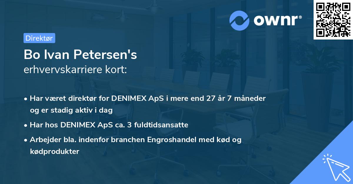 Bo Ivan Petersen's erhvervskarriere kort