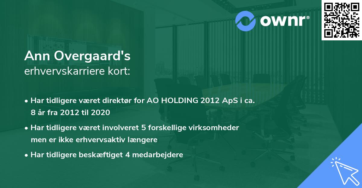 Ann Overgaard's erhvervskarriere kort