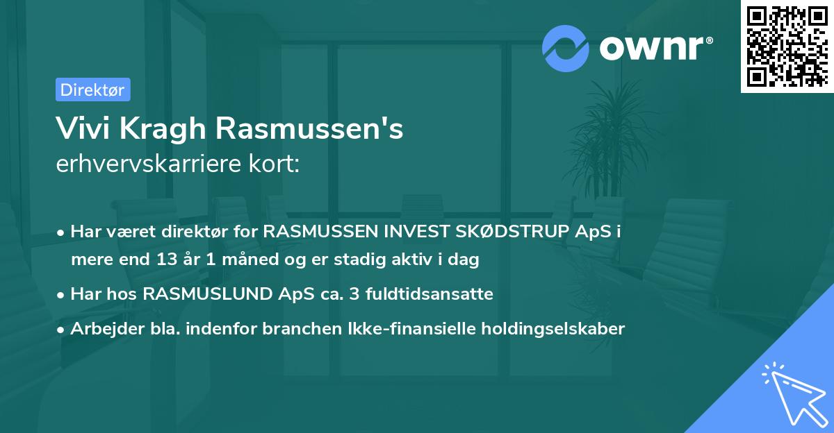 Vivi Kragh Rasmussen's erhvervskarriere kort