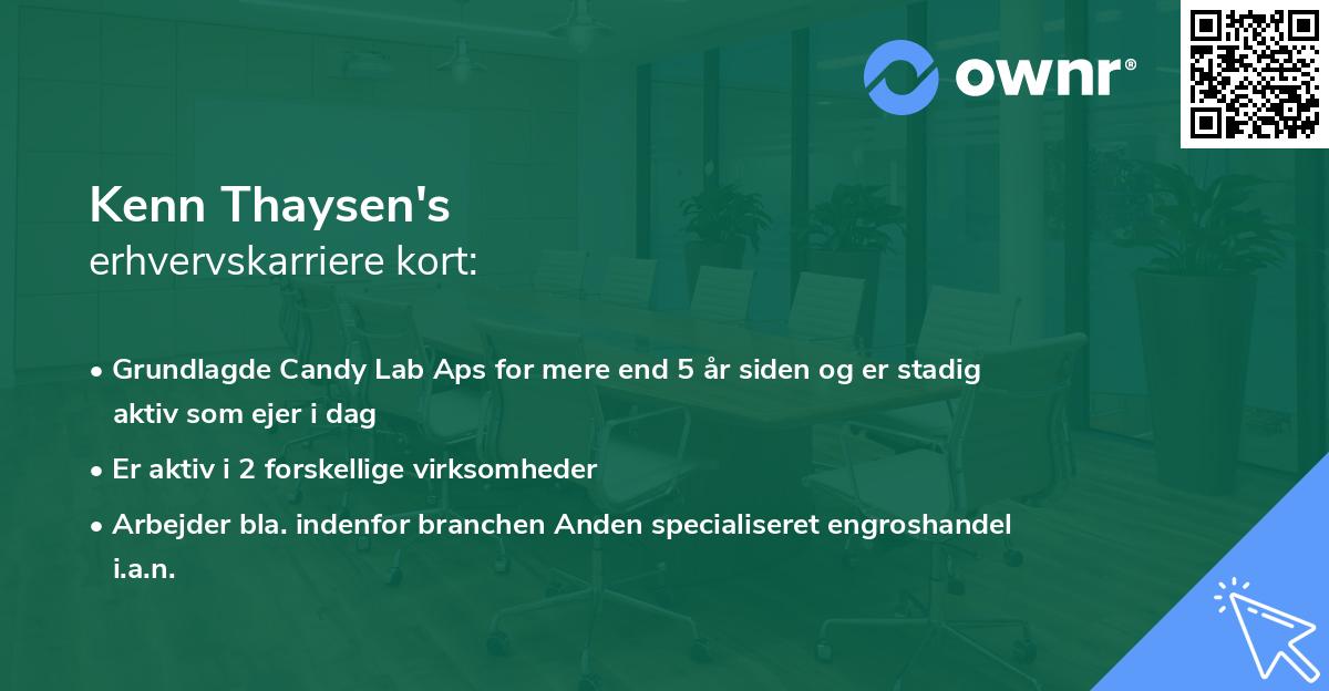 Kenn Thaysen's erhvervskarriere kort