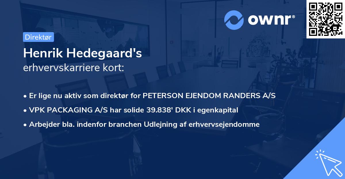 Henrik Hedegaard's erhvervskarriere kort