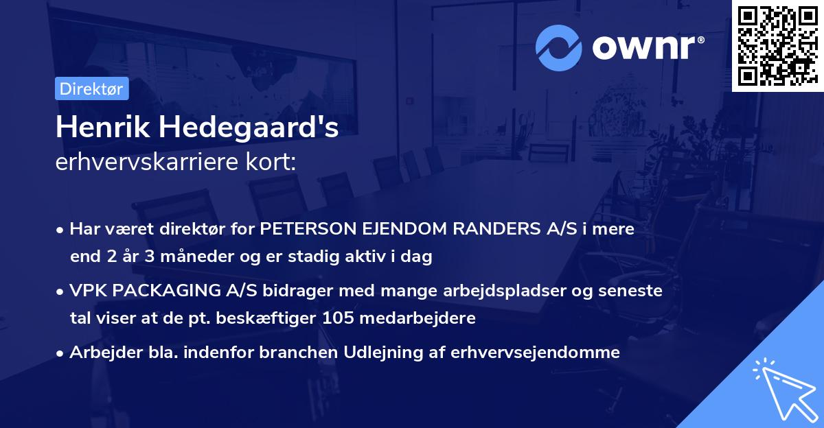 Henrik Hedegaard's erhvervskarriere kort