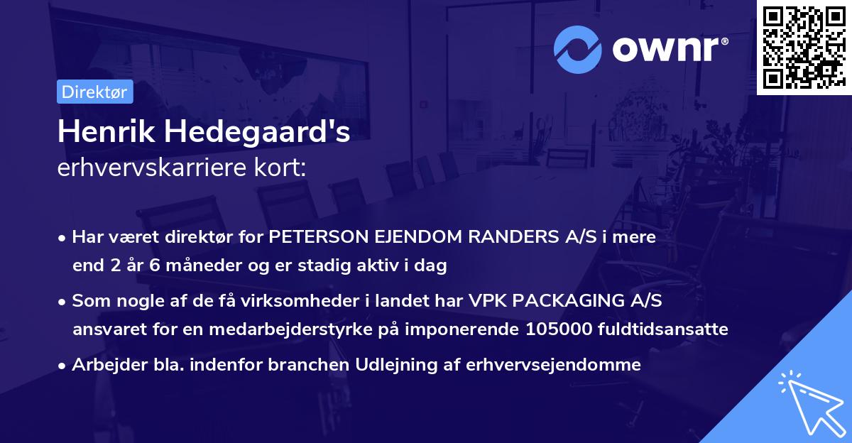 Henrik Hedegaard's erhvervskarriere kort