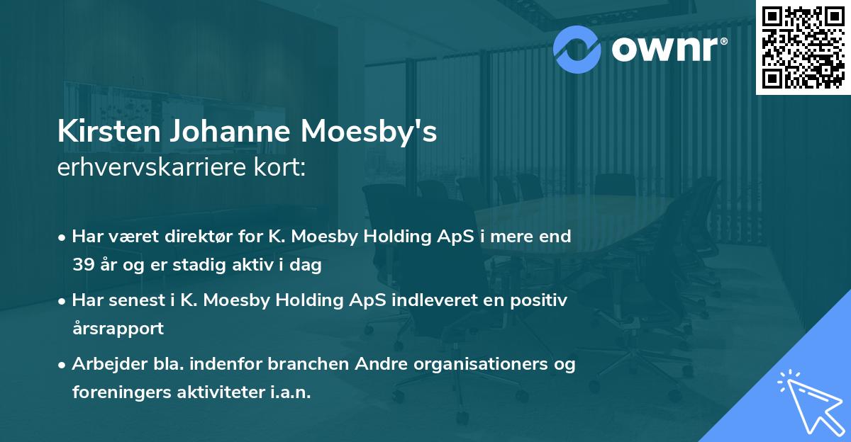 Kirsten Johanne Moesby's erhvervskarriere kort