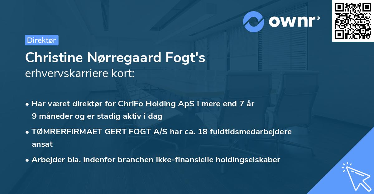 Christine Nørregaard Fogt's erhvervskarriere kort