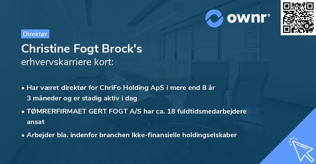 Christine Fogt Brock's erhvervskarriere kort