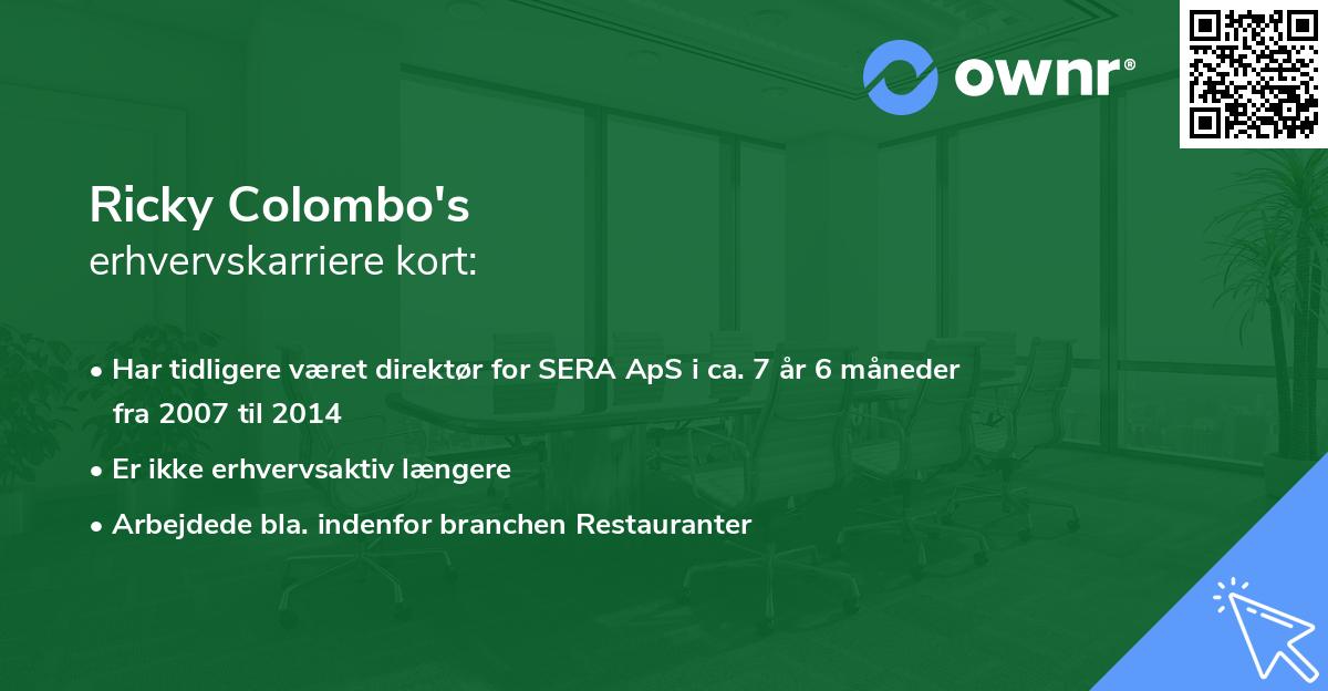 Ricky Colombo's erhvervskarriere kort