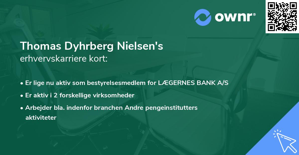 Thomas Dyhrberg Nielsen's erhvervskarriere kort