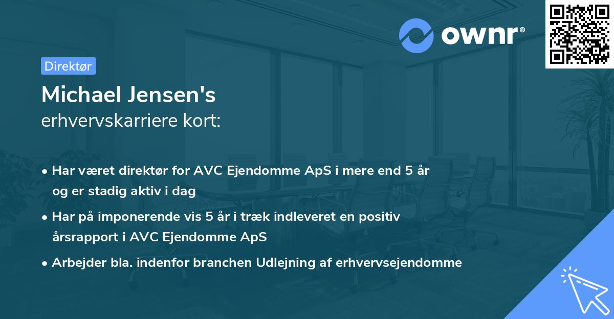 Michael Jensen's erhvervskarriere kort