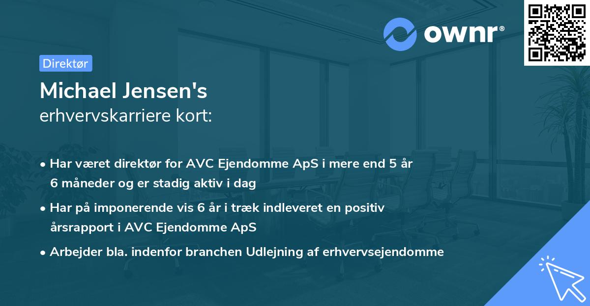 Michael Jensen's erhvervskarriere kort