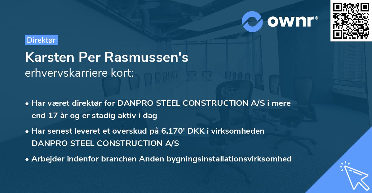 Karsten Per Rasmussen's erhvervskarriere kort