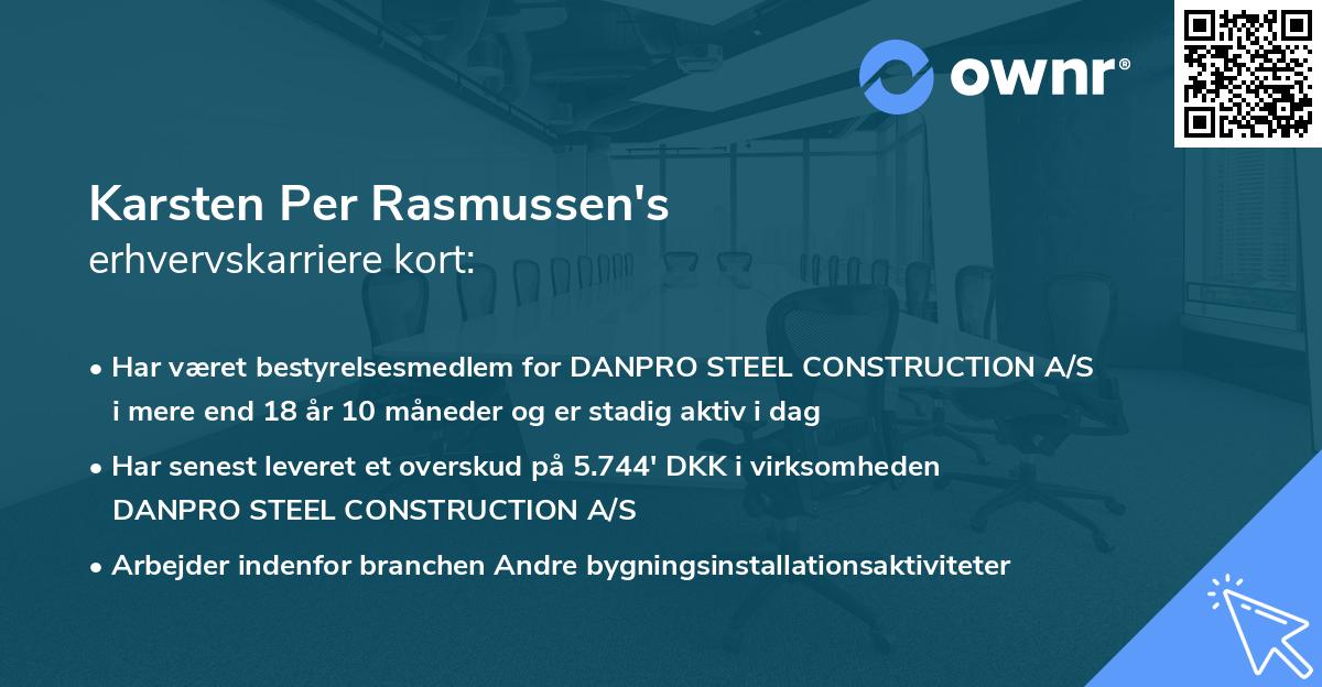 Karsten Per Rasmussen's erhvervskarriere kort