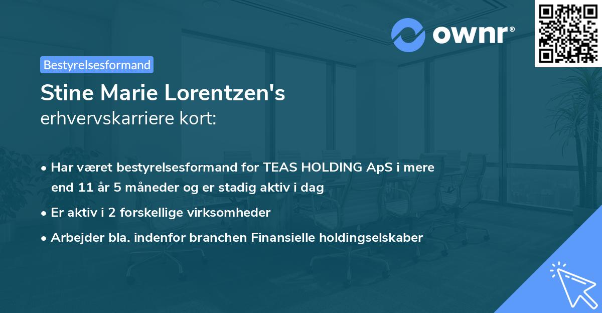 Stine Marie Lorentzen's erhvervskarriere kort