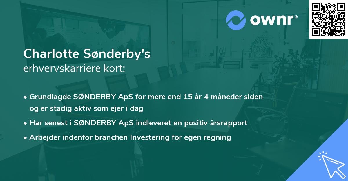 Charlotte Sønderby's erhvervskarriere kort