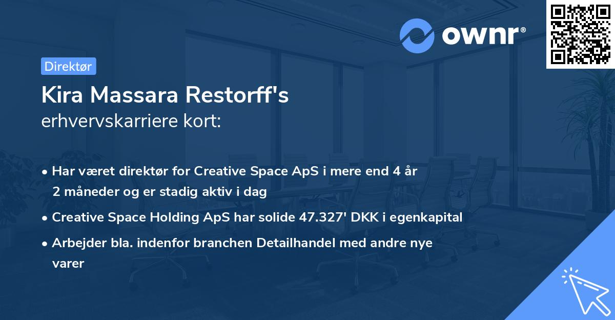 Kira Massara Restorff's erhvervskarriere kort