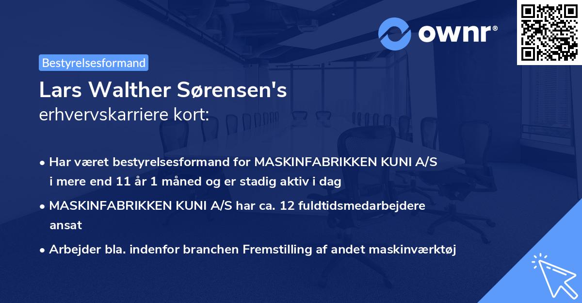 Lars Walther Sørensen's erhvervskarriere kort