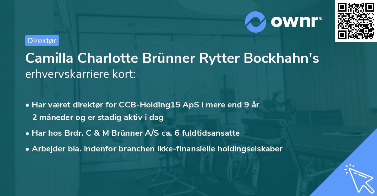 Camilla Charlotte Brünner Rytter Bockhahn's erhvervskarriere kort